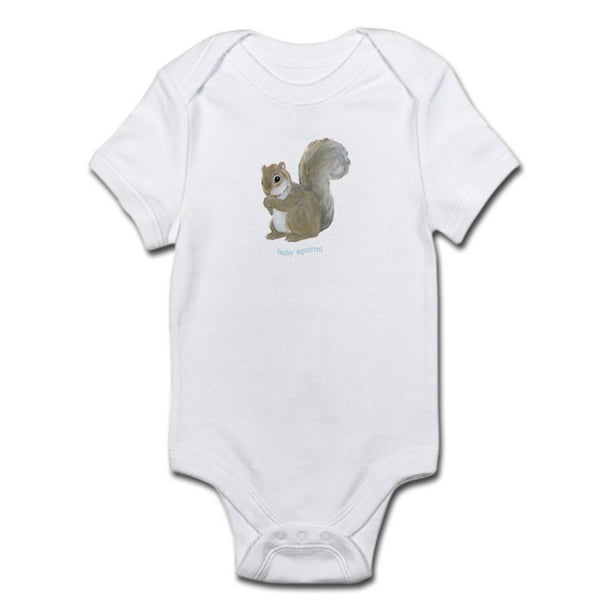 Infants Boys & Girls Squirrel Short Sleeve Bodysuit Baby Onesie for 0-24 Months Black 
